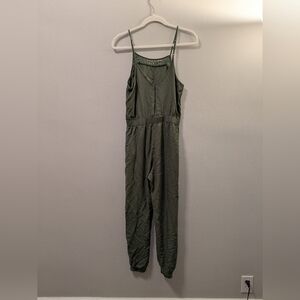 Dark Green Jumpsuit With Zippers Juniors Size M